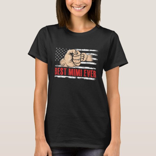 Best Mimi Ever US American Flag 4th Of July Tシャツ (正面)