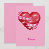 Best Mom 3D Glossy Red Heart Mother's Day Gif シーズンカード (正面/裏面)