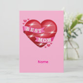 Best Mom 3D Glossy Red Heart Mother's Day Gif シーズンカード (スタンド正面)