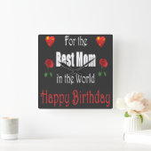 Best Mom Birthday Design スクエア壁時計 (ホーム)