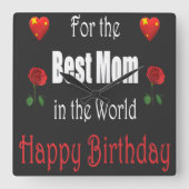 Best Mom Birthday Design スクエア壁時計 (正面)