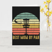 Best Mom By Par Funny Disc Golf Mother's Day Cute  カード (黄色い花)