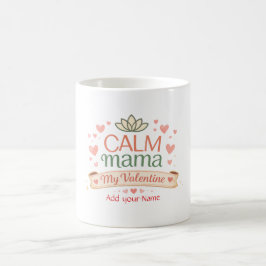 Best Mom Calm Mama Valentine Hearts Magnet コーヒーマグカップ