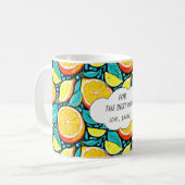 Best Mom Citrus Coffee Mug – Personalized Lemon コーヒーマグカップ (正面左)