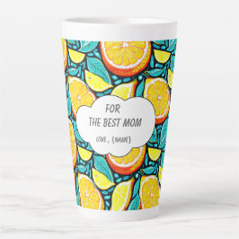 Best Mom Citrus Latte Mug – Personalized Lemon カフェラテマグ