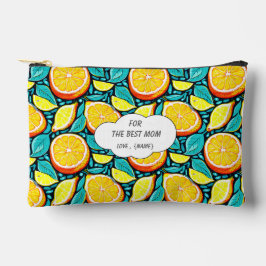 Best Mom Citrus Pouch – Personalized Lemon Design アクセサリーポーチ