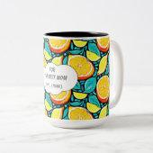Best Mom Citrus Two‑Tone Mug – Personalized Lemon ツートーンマグカップ (正面右)
