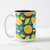 Best Mom Citrus Two‑Tone Mug – Personalized Lemon ツートーンマグカップ (左)