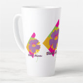 Best Mom Colourful Trendy Design カフェラテマグ (左アングル)