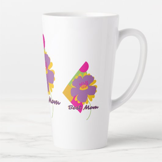 Best Mom Colourful Trendy Design カフェラテマグ (右)