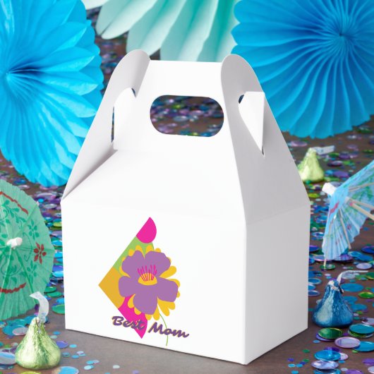 Best Mom Colourful Trendy Design フェイバーボックス (パーティー)