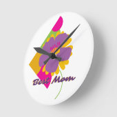 Best Mom Colourful Trendy Design ラウンド壁時計 (傾斜)