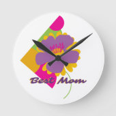 Best Mom Colourful Trendy Design ラウンド壁時計 (正面)