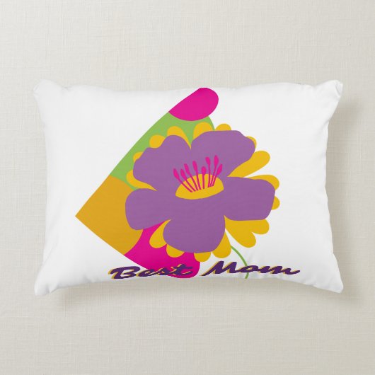 Best Mom Colourful Trendy Designed アクセントクッション (正面)