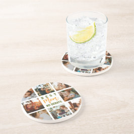Best Mom Cute Trendy Collage Desk Family Coaster コースター
