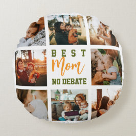 Best Mom Cute Trendy Collage Soft Round Pillow ラウンドクッション