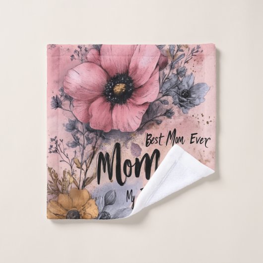 Best Mom ever ウォッシュタオル (ウォッシュタオル)