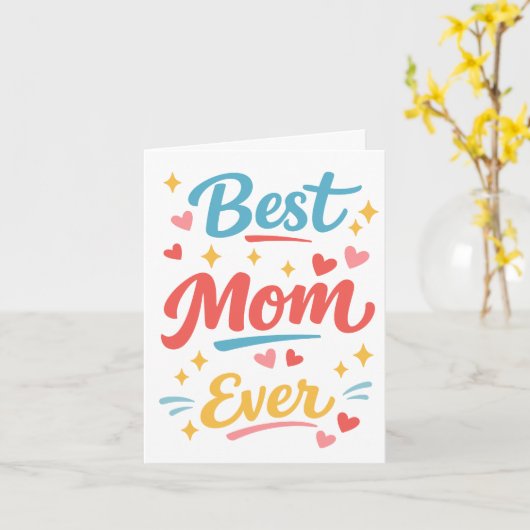 Best Mom Ever  カード (黄色い花)