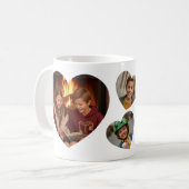 Best Mom Ever 3 Heart Photo Keepsake Black White コーヒーマグカップ (正面左)