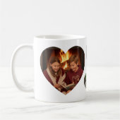 Best Mom Ever 3 Heart Photo Keepsake Black White コーヒーマグカップ (左)