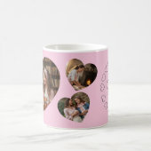 Best Mom Ever 3 Heart Photo Keepsake Pink コーヒーマグカップ (中央)