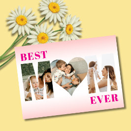 Best Mom Ever 3 Photo Stylish Happy Mother's Day  カード