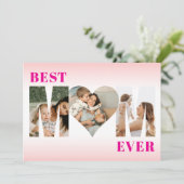 Best Mom Ever 3 Photo Stylish Happy Mother's Day  カード (スタンド正面)