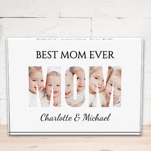 Best Mom Ever 3 Photos Cutout Letters  フォトブロック