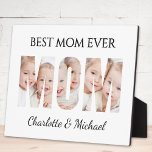Best Mom Ever 3 Photos Cutout Letters フォトプラーク<br><div class="desc">Is your Mom the "Best Mom Ever"? She will love this charming keepsake photo plaque featuring the word MOM as photo cutouts. 
It is easily customizable with your photos and names. Makes a wonderful gift for Mother's Day or her birthday.</div>