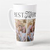 Best Mom Ever 3 Photos Heart Mothers Day Gifts カフェラテマグ (左アングル)