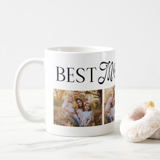 Best Mom Ever 3 Photos Heart Mothers Day Gifts コーヒーマグカップ (ドーナツ)