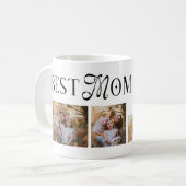 Best Mom Ever 3 Photos Heart Mothers Day Gifts コーヒーマグカップ (正面左)