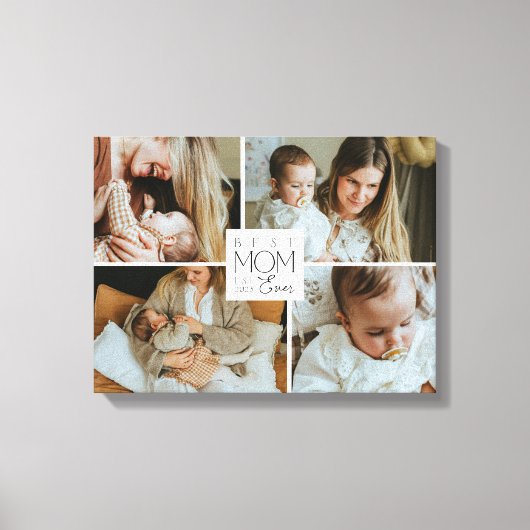 Best Mom Ever 4 Photo Collage Canvas Print Gift キャンバスプリント (正面)
