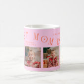 Best Mom Ever 4-Photo Orange Pink Mothers Day  コーヒーマグカップ (中央)