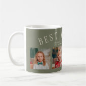 Best Mom Ever 4-Photo Sage Green Mothers Day  コーヒーマグカップ (左)