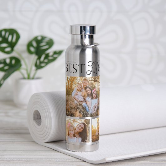 Best Mom Ever 4 Photos Heart Mothers Day Gifts ウォーターボトル (ヨガ (回転後))