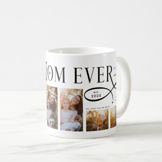 Best Mom Ever 5 Photos Heart Mothers Day Gifts コーヒーマグカップ (正面右)