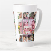 Best Mom Ever 9 Photo Collage Personalized Mothers カフェラテマグ (右アングル)