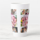 Best Mom Ever 9 Photo Collage Personalized Mothers カフェラテマグ (正面)