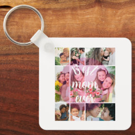 Best Mom Ever 9 Photo Collage Personalized Mothers キーホルダー