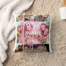 Best Mom Ever 9 Photo Collage Personalized Mothers クッション