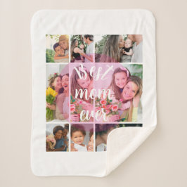 Best Mom Ever 9 Photo Collage Personalized Mothers シェルパブランケット