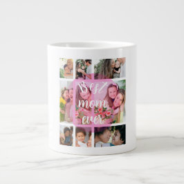 Best Mom Ever 9 Photo Collage Personalized Mothers ジャンボコーヒーマグカップ