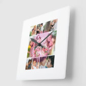 Best Mom Ever 9 Photo Collage Personalized Mothers スクエア壁時計 (傾斜)