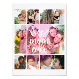 Best Mom Ever 9 Photo Collage Personalized Mothers フォトプリント