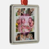 Best Mom Ever 9 Photo Collage Personalized Mothers メタルオーナメント (右)