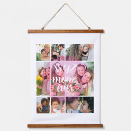Best Mom Ever 9 Photo Collage Personalized Mothers 吊り下げ型タペストリー