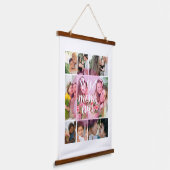 Best Mom Ever 9 Photo Collage Personalized Mothers 吊り下げ型タペストリー (傾斜あり)