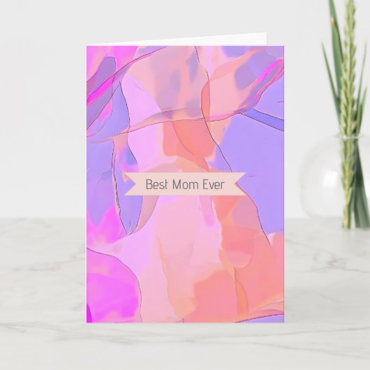 Best Mom Ever Abstract Pastel カード (正面)