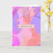 Best Mom Ever Abstract Pastel カード (黄色い花)